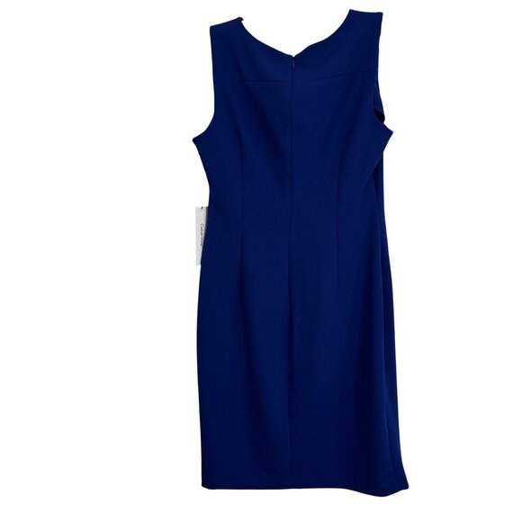 Calvin Klein Womens Royal Blue Sleeveless Sheath Dress SZ 8 Old Money Preppy - Picture 3 of 9
